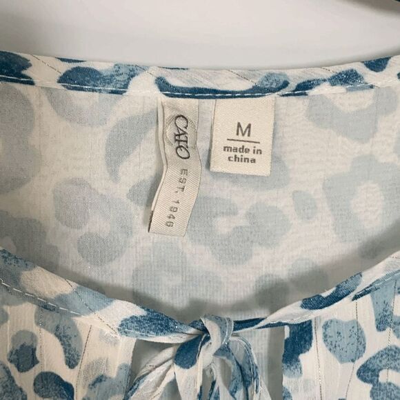 Cato Women's Abstract Print High Low Blue Mini Flowy Dress Size M - Picture 4 of 11